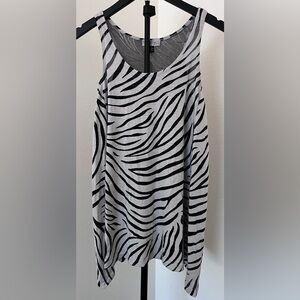 🦓 J. Valdi Zebra Print Tunic + Swim Cover-Up | Flowy and Chic | Size S